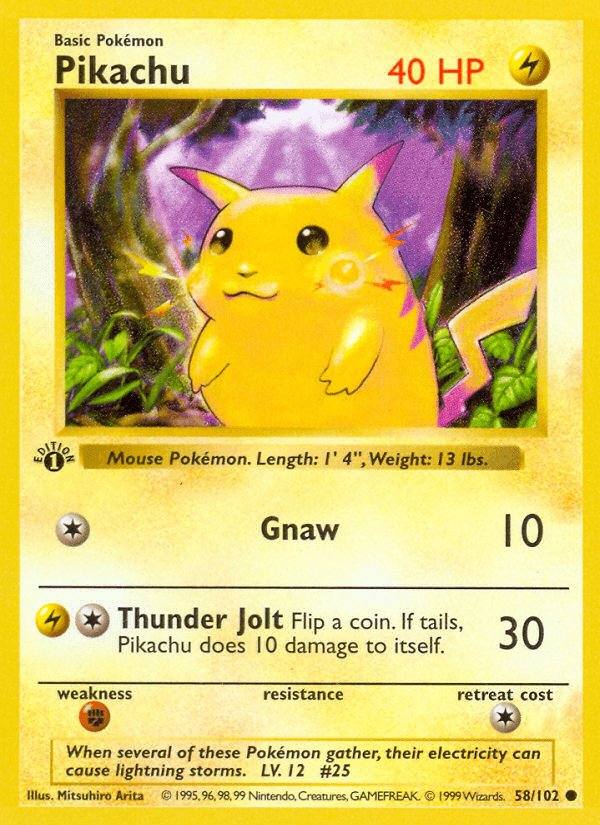 Pikachu 58/102 Base Set Español