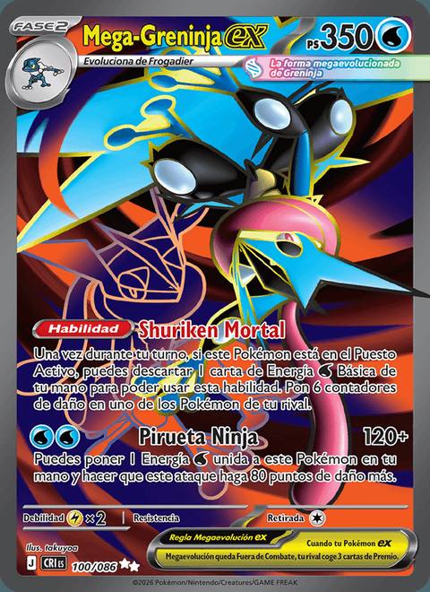 Mega-Greninja ex 100/086 Caos Creciente Español Holo