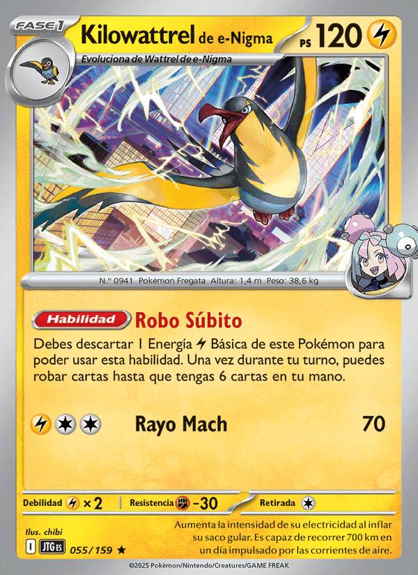 Kilowattrel de e-Nigma 055/159 Juntos de Aventuras Español Holo