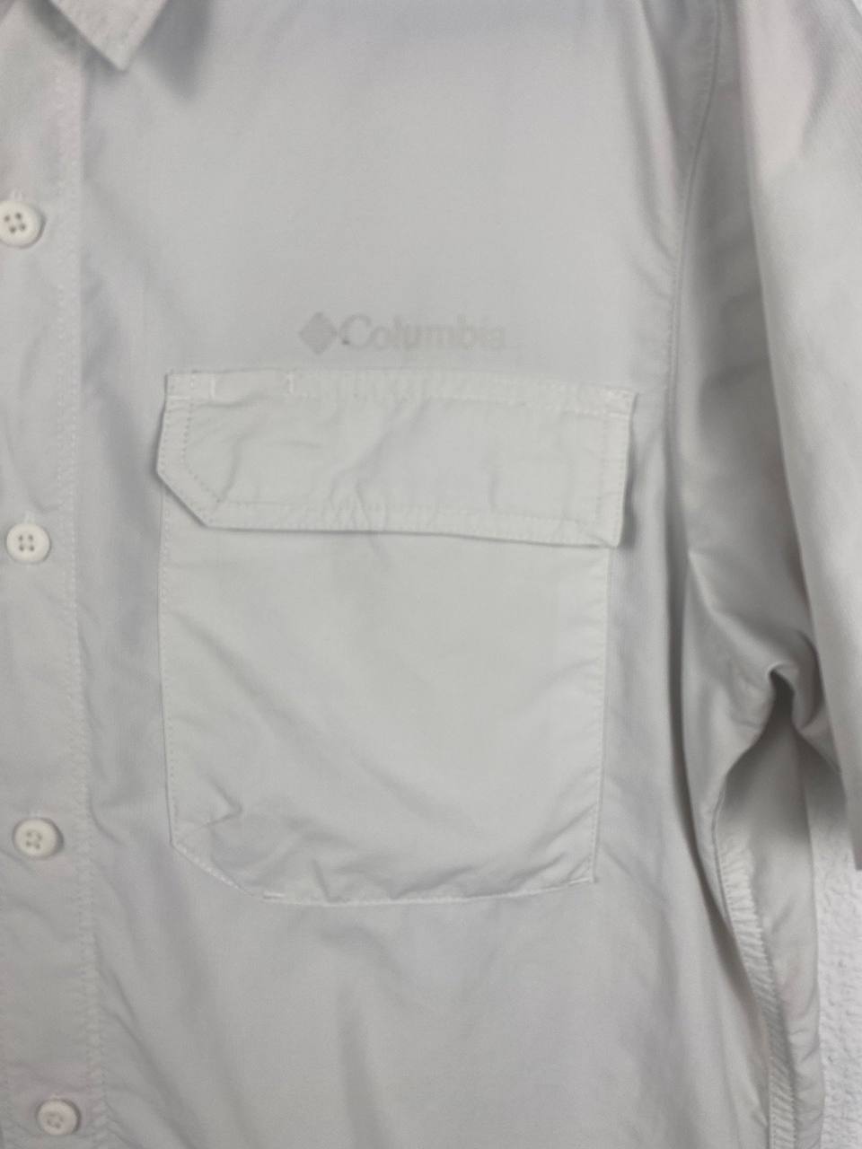 Columbia camisa técnica manga corta beige outdoor vintage — foto 2
