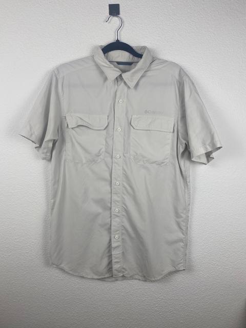 Columbia camisa técnica manga corta beige outdoor vintage
