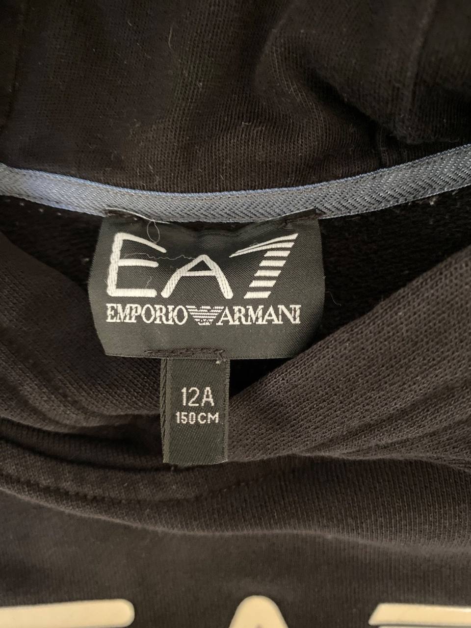 EA7 Emporio Armani sudadera niño capucha negra vintage streetwear — foto 7