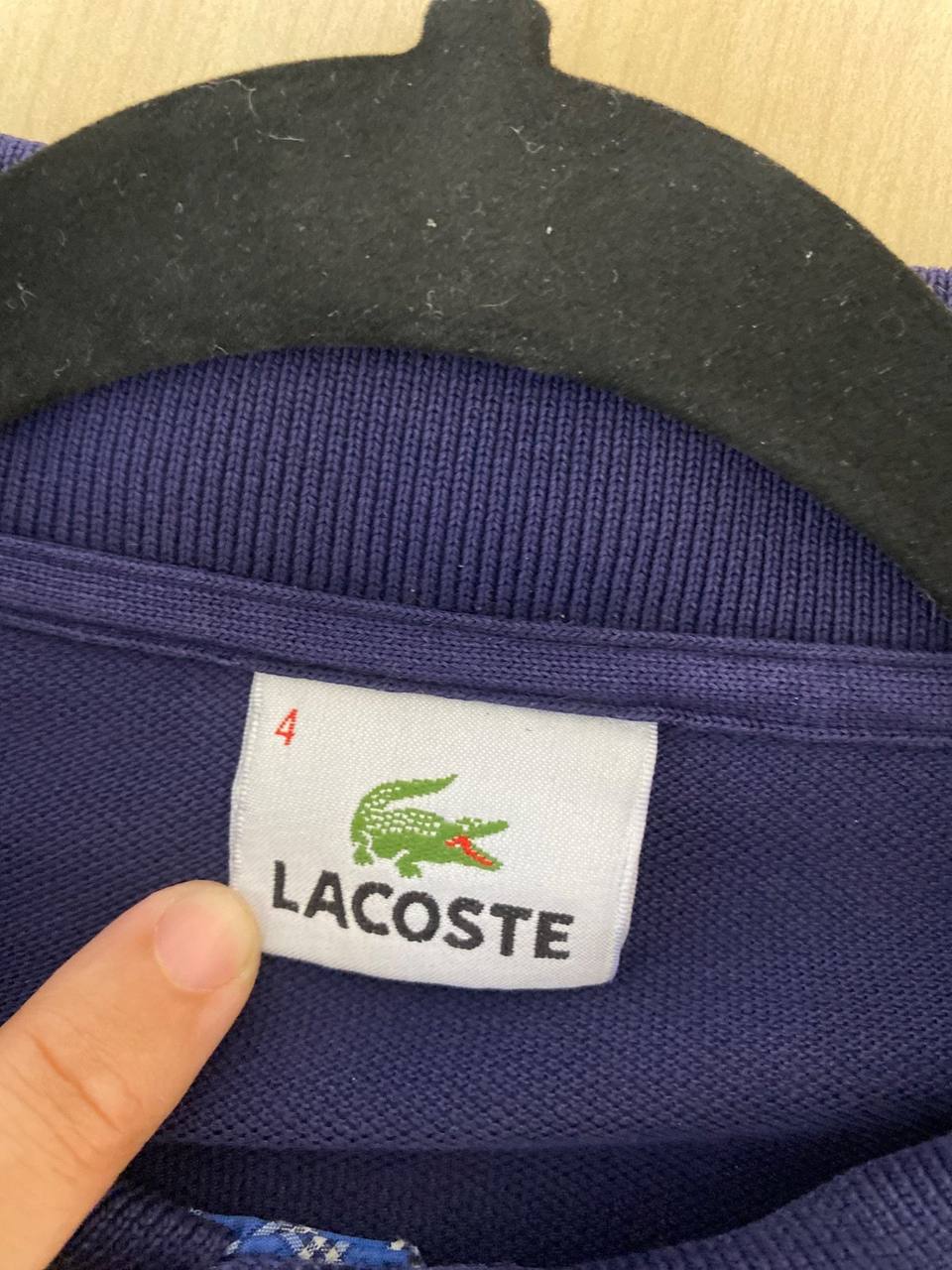 Polo Lacoste hombre azul marino bolsillo Vintage Streetwear — foto 4