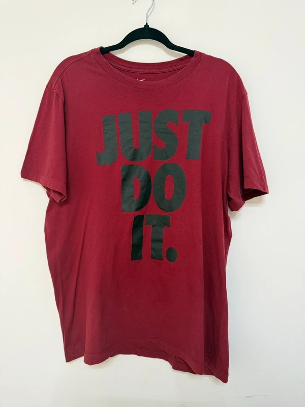 Nike camiseta Just Do It burdeos Talla L Vintage Streetwear
