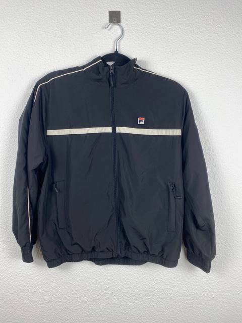 Fila chaqueta chándal niño negra cortavientos vintage retro