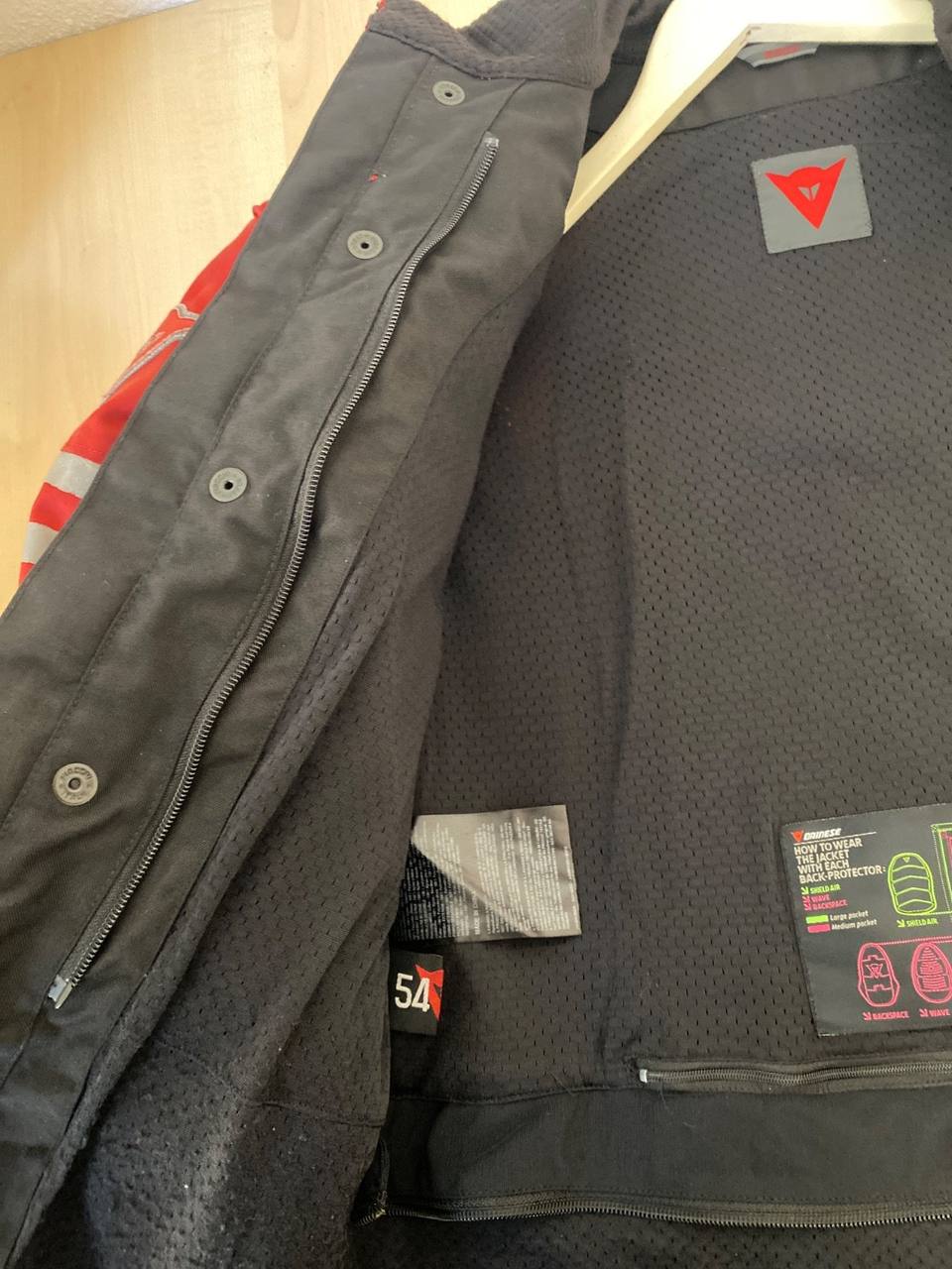 Dainese chaqueta moto textil roja/negra Technical Pocket Vintage — foto 13