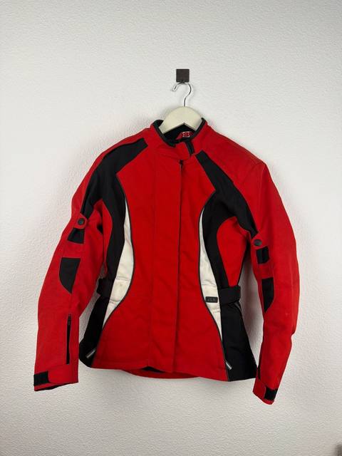 IXS Chaqueta de Moto Textil Roja Protecciones Vintage