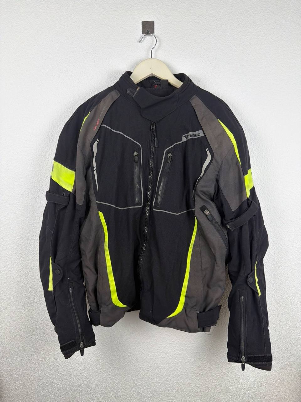 Modeka chaqueta moto hombre L/XL negra gris neón Air Vent