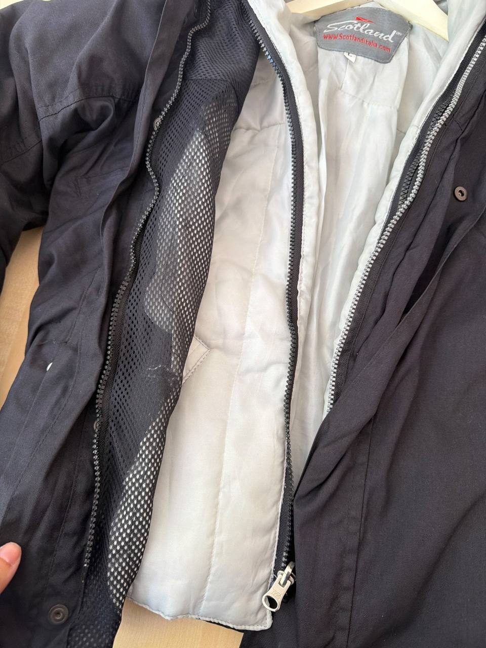Scotland chaqueta de moto negra reflectante vintage — foto 7