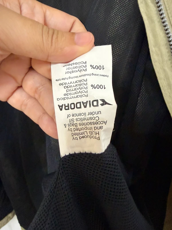 Diadora chaqueta track jacket caqui XL vintage 90s — foto 5