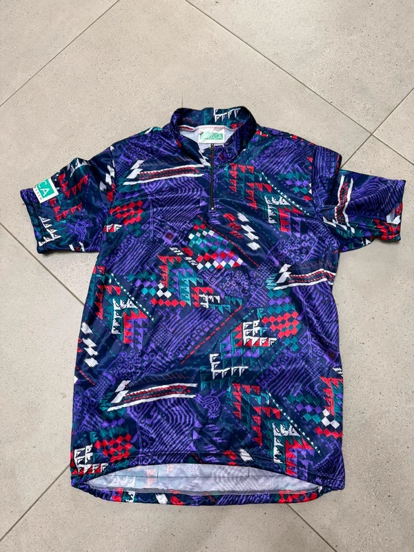 SWICA Vintage 90s Cycling Jersey Abstract Pattern Size M