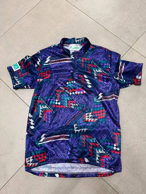 SWICA Vintage 90s Cycling Jersey Abstract Pattern Size M