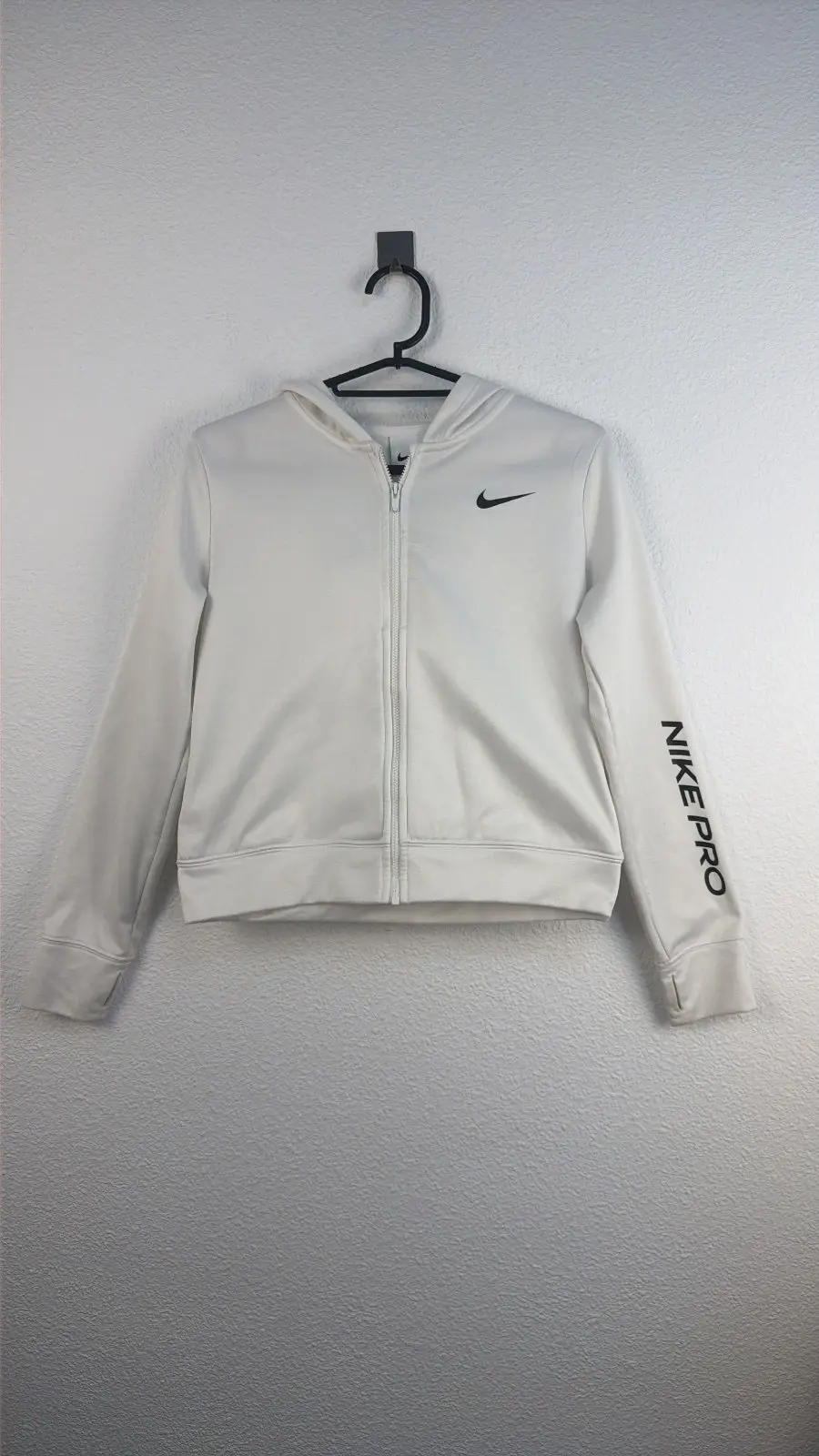 Nike Pro sudadera niño blanca Therma-Fit talla L vintage, blanco