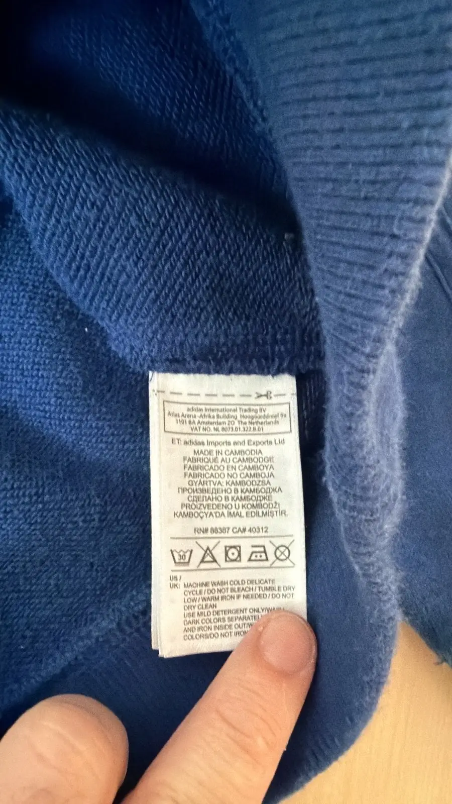 Adidas Originals sudadera capucha azul marino vintage — foto 3