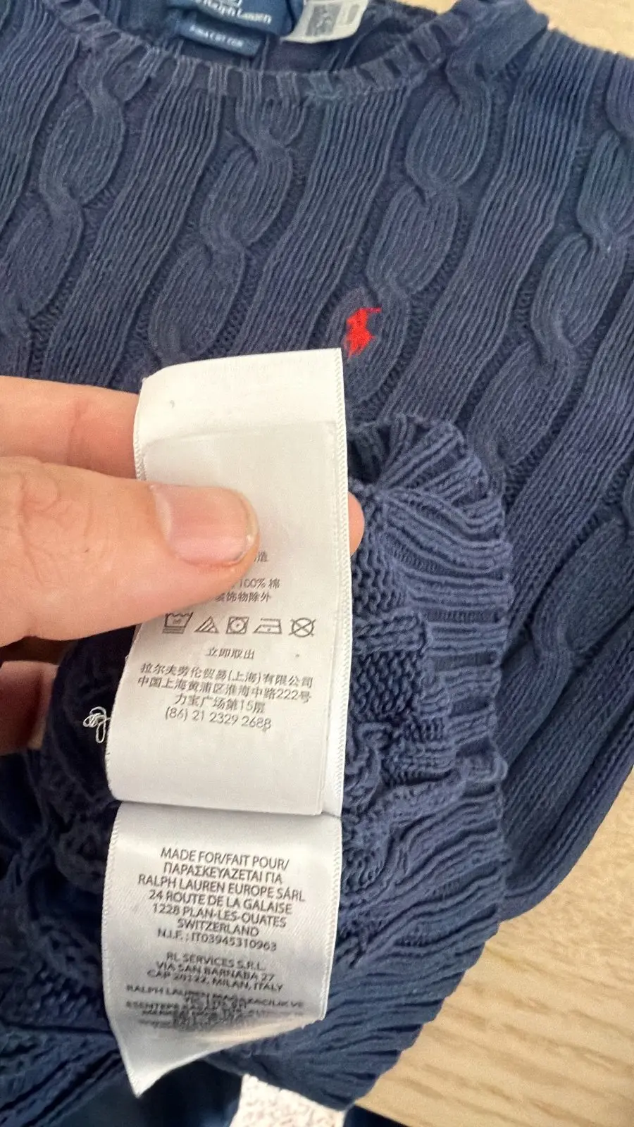 Polo Ralph Lauren jersey trenzado Talla M Pima Cotton Vintage, azul marino — foto 6
