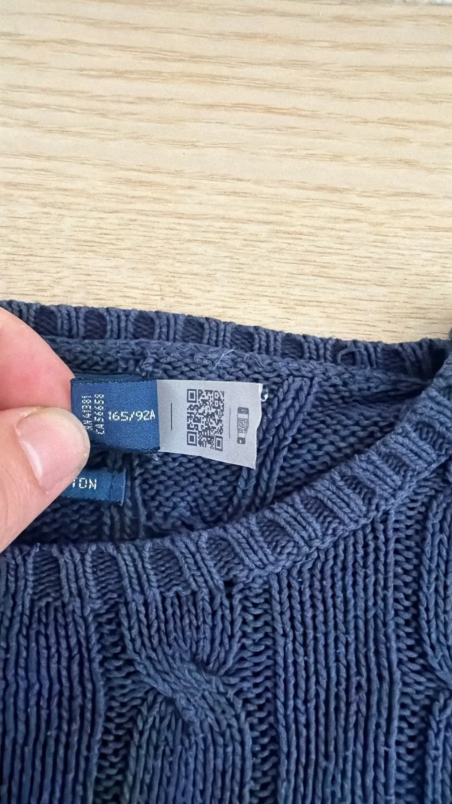 Polo Ralph Lauren jersey trenzado Talla M Pima Cotton Vintage, azul marino — foto 4