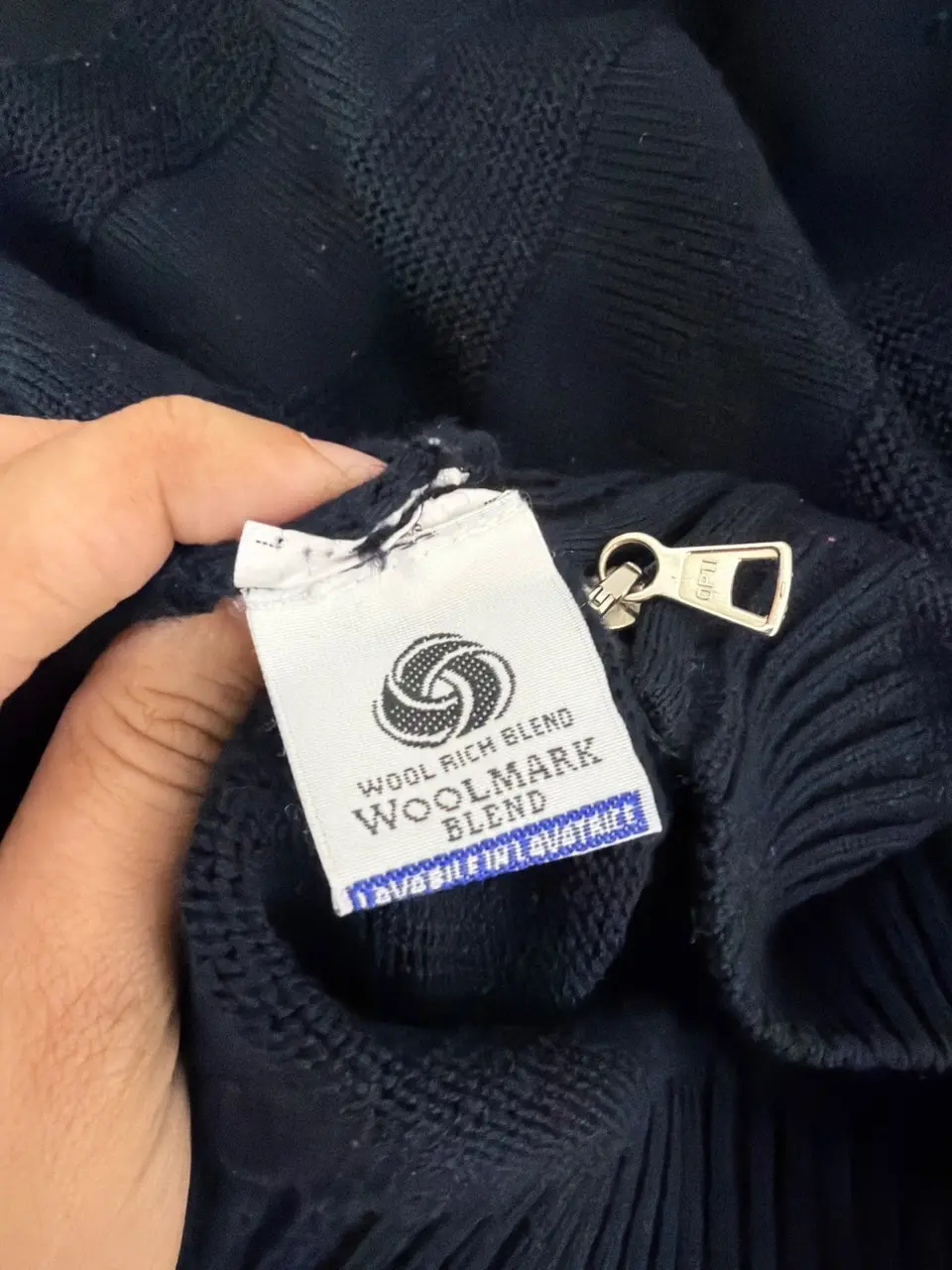 Il Granchio chaqueta punto cuello alto azul marino Vintage — foto 9