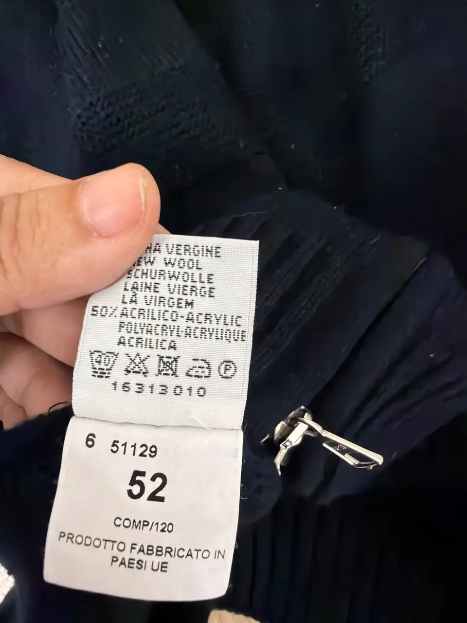 Il Granchio chaqueta punto cuello alto azul marino Vintage — foto 8