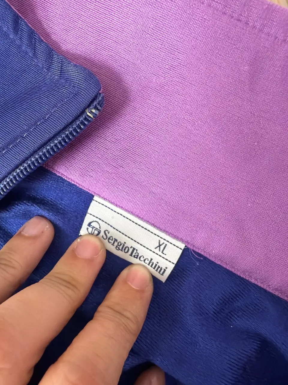 Sergio Tacchini chaqueta chándal retro azul malva vintage 90s, azul y malva — foto 4