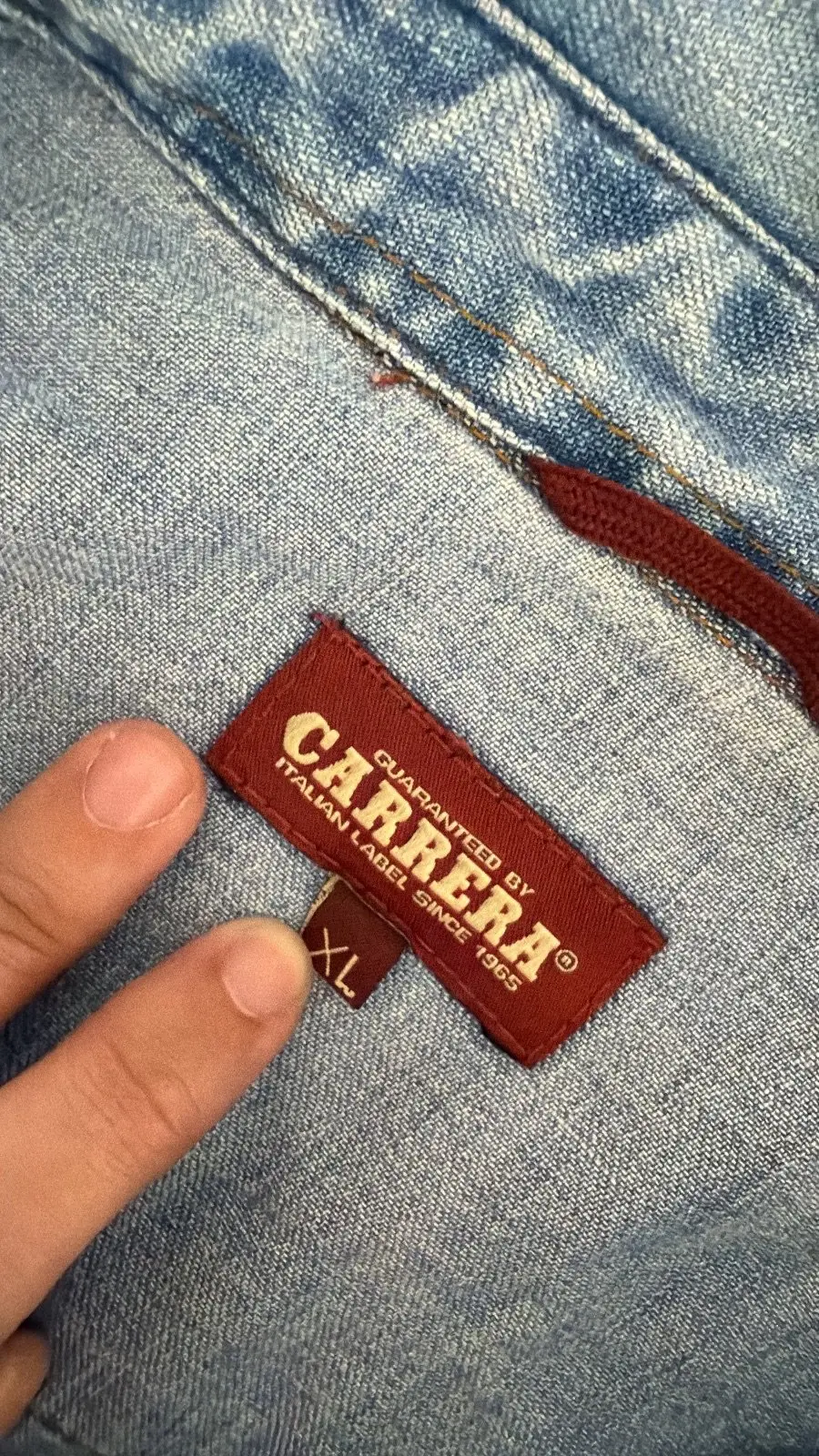 Carrera camisa vaquera hombre western denim vintage, azul — foto 4