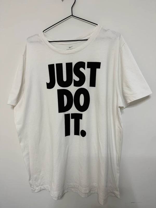 Camiseta Nike "Just Do It" Blanca XXL | T-Shirt Básica Streetwear Oversize, blanco — foto 2