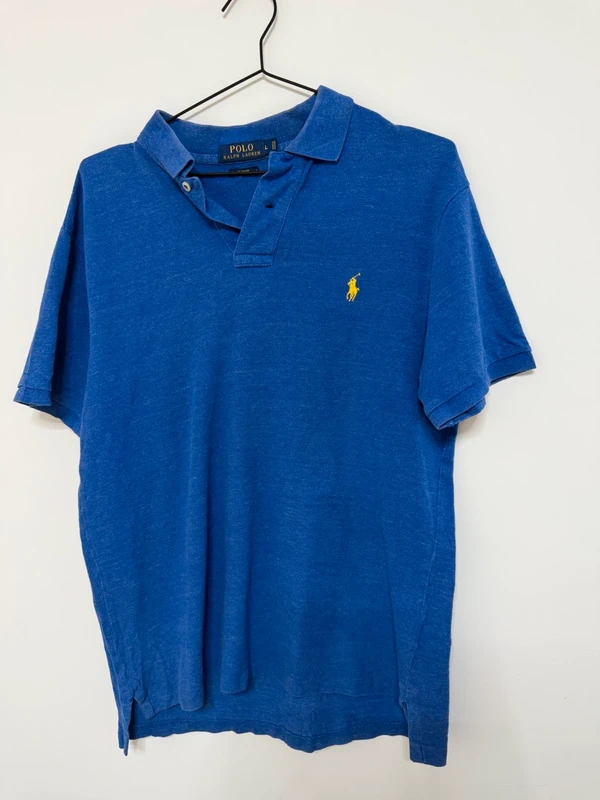Polo Ralph Lauren Slim Fit Talla L Azul Jaspeado Vintage