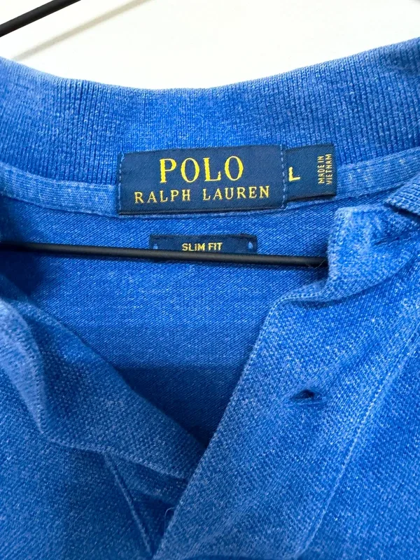 Polo Ralph Lauren Slim Fit Talla L Azul Jaspeado Vintage — foto 4