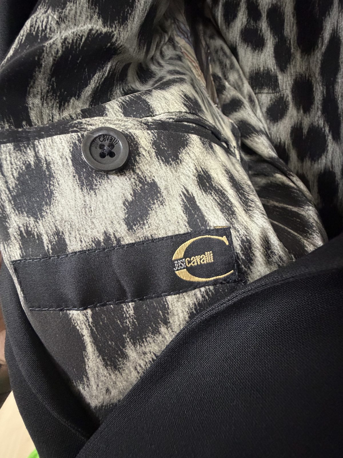 Americana Just Cavalli negra forro leopardo Talla M/L — foto 3