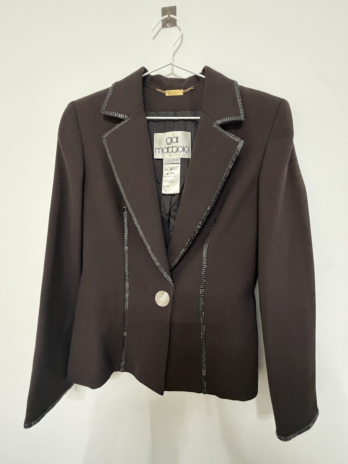 Gai Mattiolo Wool Blazer + Vintage 90s Y2K Fitted Designer Jacket Dark Brown