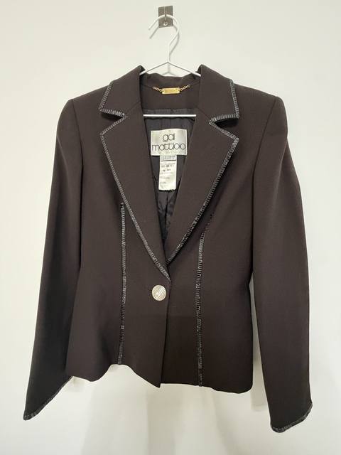 Gai Mattiolo Wool Blazer + Vintage 90s Y2K Fitted Designer Jacket Dark Brown