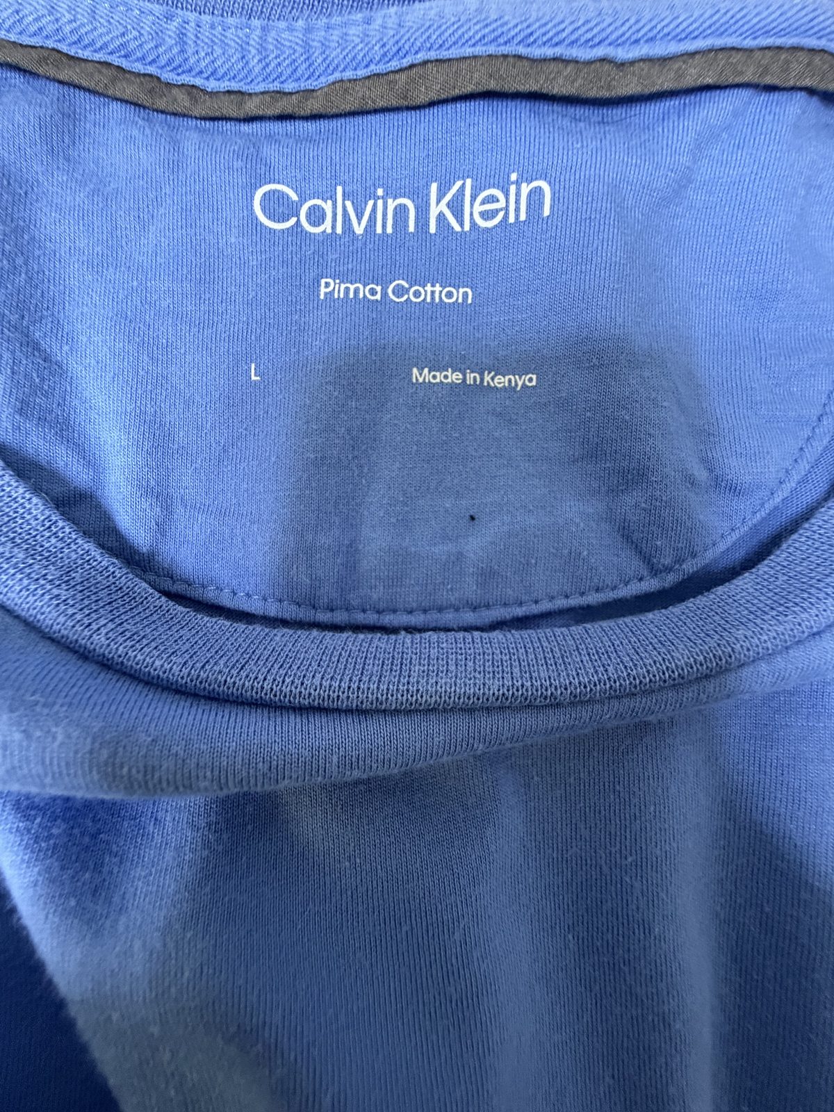 Calvin Klein camiseta Pima Cotton Talla L azul básica — foto 5