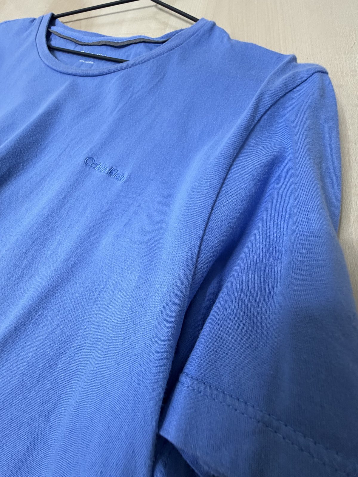 Calvin Klein camiseta Pima Cotton Talla L azul básica — foto 3