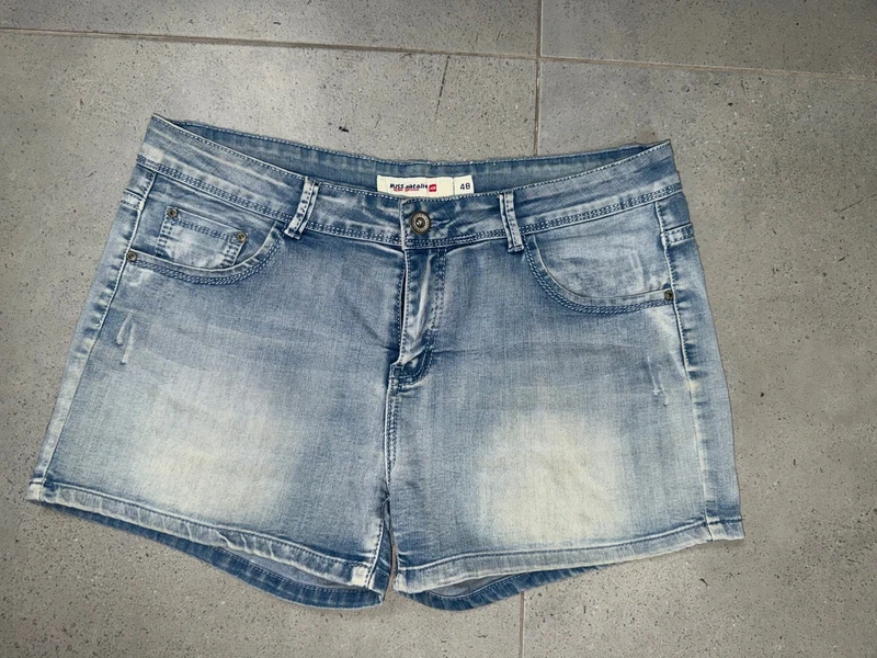 Short vaquero Miss Natalie talla 48 XXL desgastado street