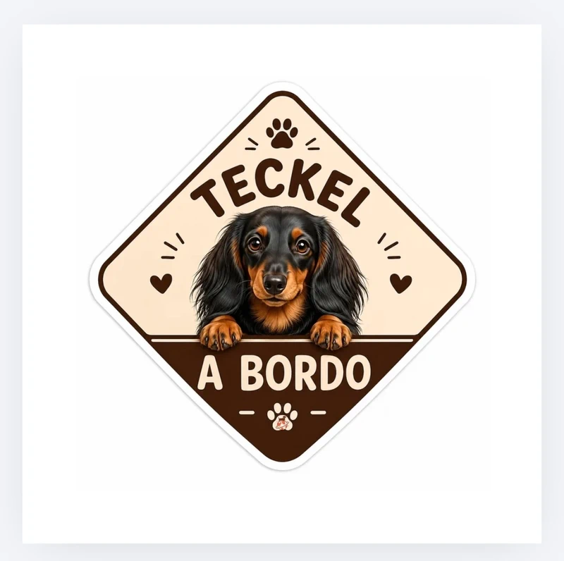 Pegatina Teckel a Bordo Vinilo Coche Nueva Perro Salchicha