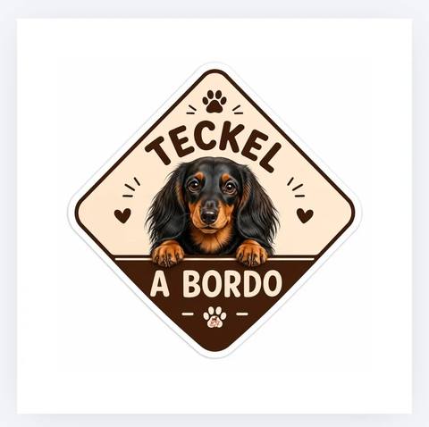 Pegatina Teckel a Bordo Vinilo Coche Nueva Perro Salchicha