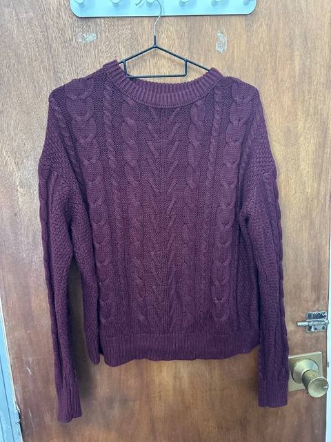 Jersey Pull&Bear granate punto trenzado Talla M vintage