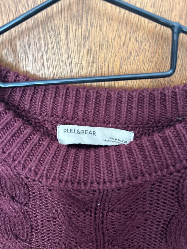 Jersey Pull&Bear granate punto trenzado Talla M vintage — foto 2