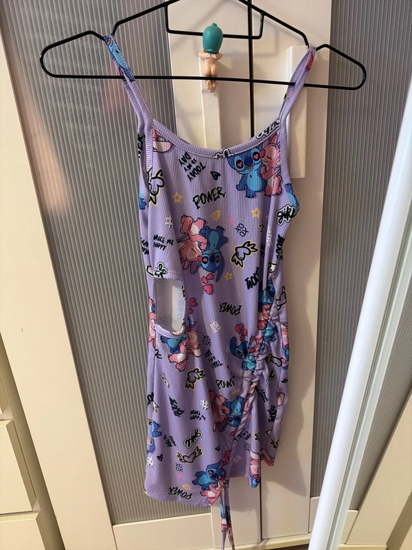 Vestido Stitch niña 9 años/134cm morado tirantes cut-out — foto 2