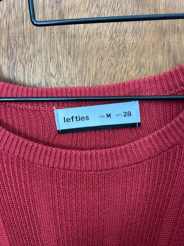 Vestido Lefties punto canale burdeos Talla M sin mangas midi — foto 3