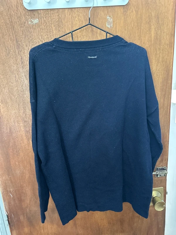 Desigual jersey azul marino talla M cuello redondo básico — foto 3