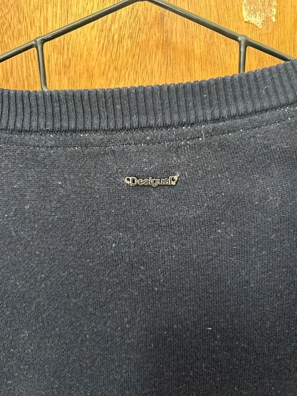 Desigual jersey azul marino talla M cuello redondo básico — foto 4