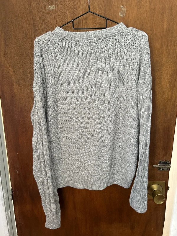 Jersey Pull&Bear punto trenzado gris Talla M Vintage Casual — foto 3