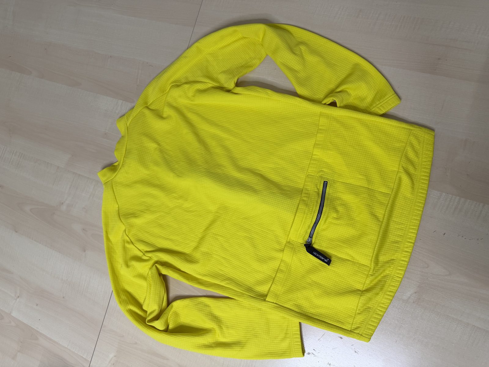 Giordana maillot ciclismo manga larga amarillo flúor vintage — foto 2