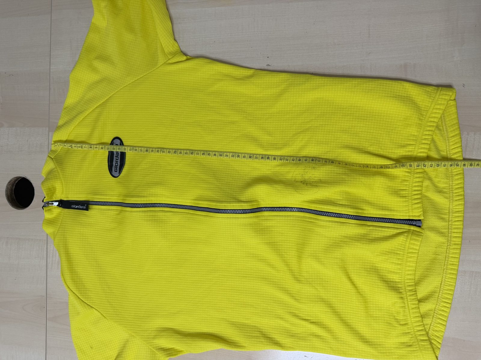 Giordana maillot ciclismo manga larga amarillo flúor vintage — foto 8