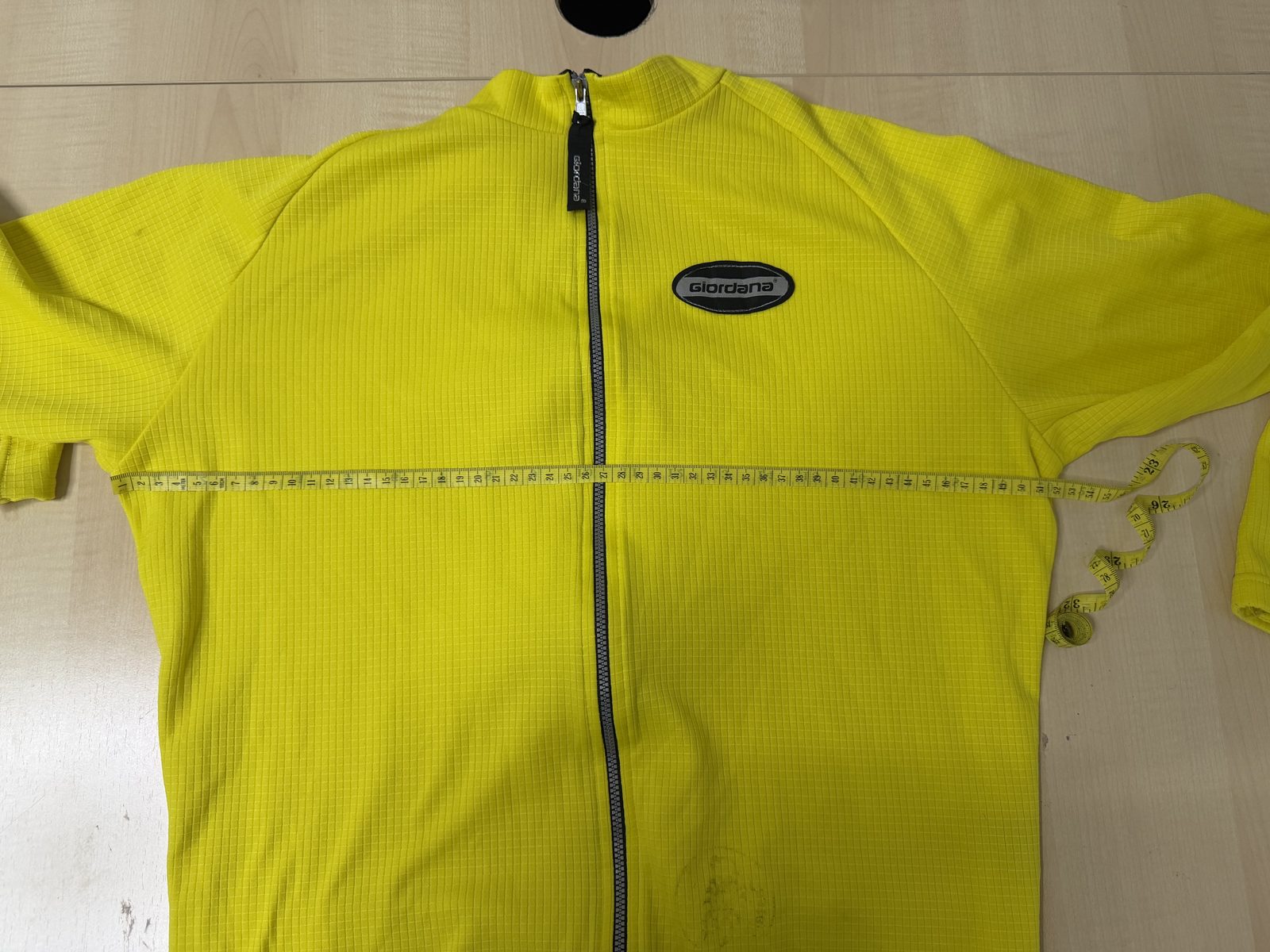 Giordana maillot ciclismo manga larga amarillo flúor vintage — foto 7