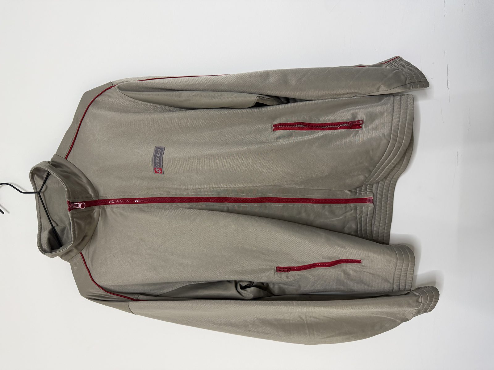 Lotto Trackjacket Talla XL Gris Rojo Vintage Sportwear Retro