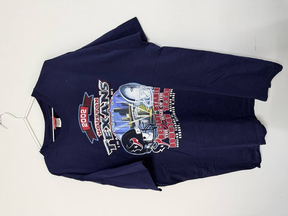 Camiseta Vintage Y2K 2002 Reebok Houston Texans NFL Talla XL Oversize, azul marino