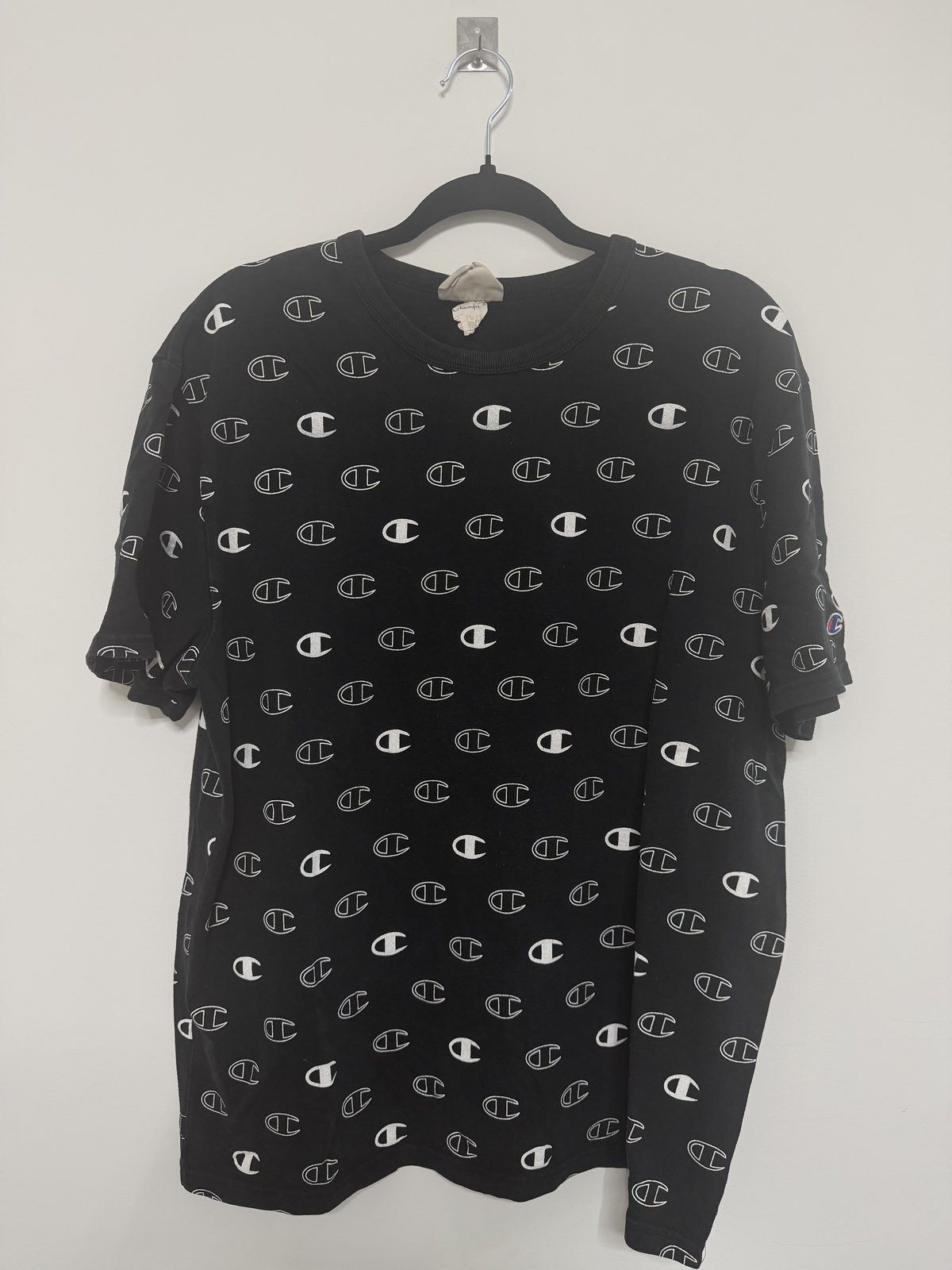 Champion Camiseta All Over Print Logo Talla L Negra Streetwear
