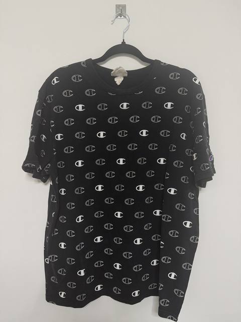Champion Camiseta All Over Print Logo Talla L Negra Streetwear