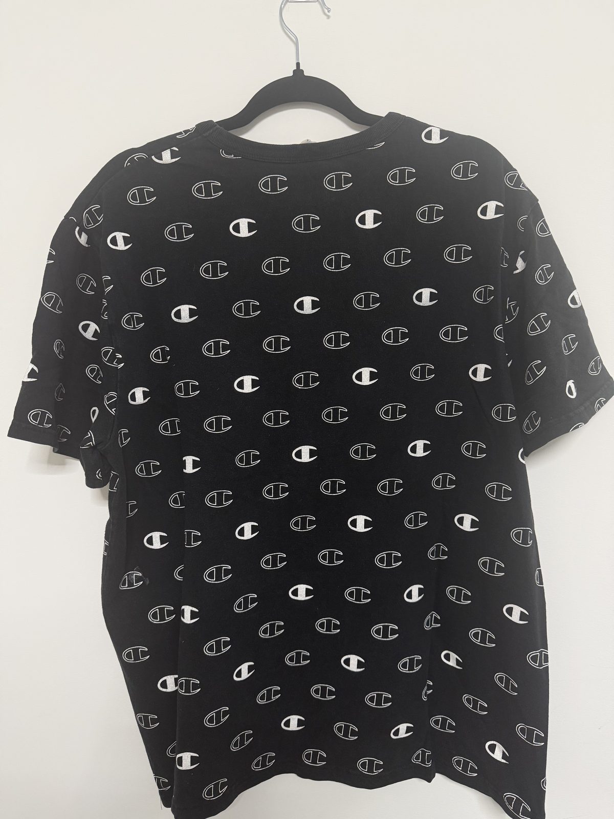 Champion Camiseta All Over Print Logo Talla L Negra Streetwear — foto 2